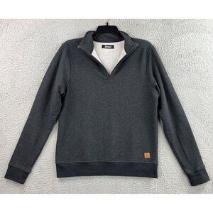 Revtown 1/4 Zip Sweatshirt Mens Medium Gray Mock Neck Fleece Comfort Minimalist